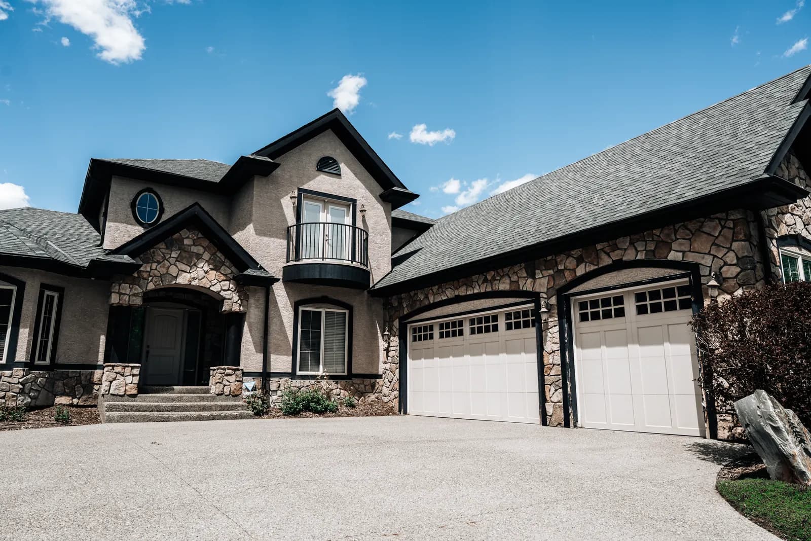 New roof over the garages of a Calgary home